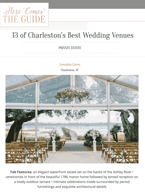 13 of Charleston’s Best Wedding Venues