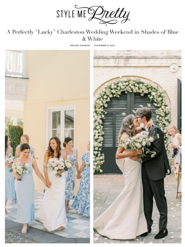 Style Me Pretty: A Perfectly Lucky Charleston Wedding Weekend in Shades of Blue and White
